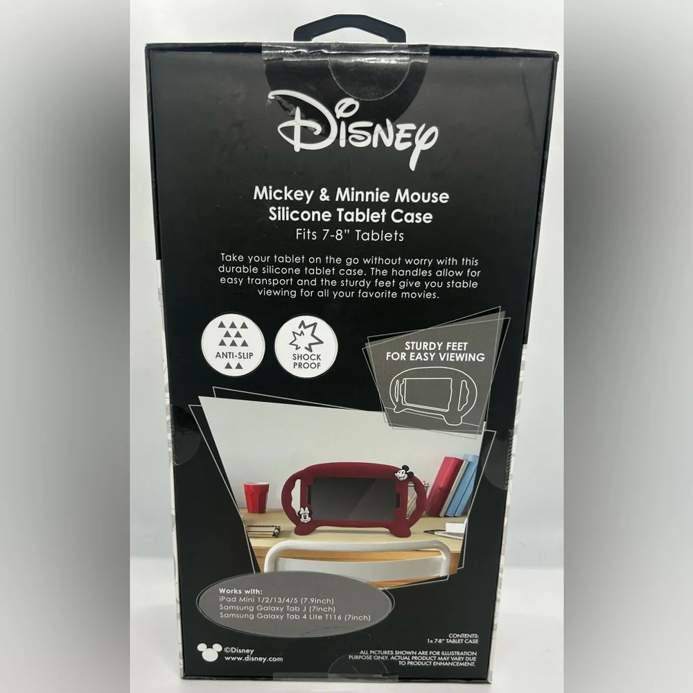 Disney Mickey & Minnie Mouse Silicone Tablet Case, Fits 7-8” Tablets, NIB.